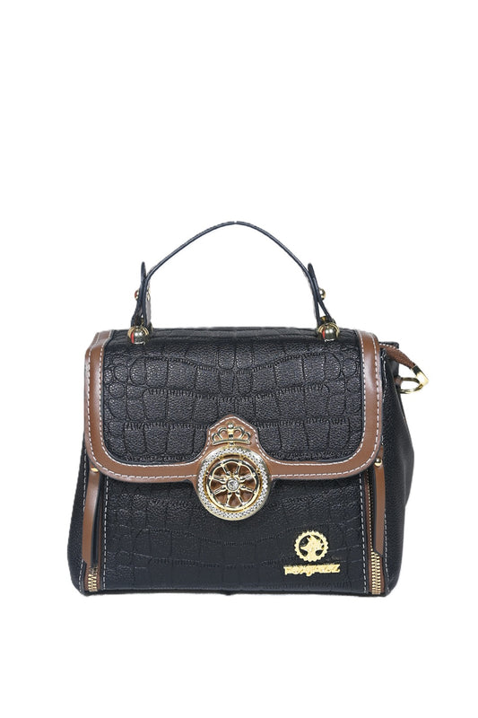 Metal lock handbag